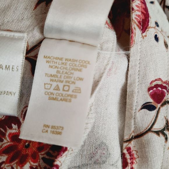 Vintage 90s Day Dress size 4 Emma James Floral Linen Rayon Blend Midi Length - Picture 9 of 9